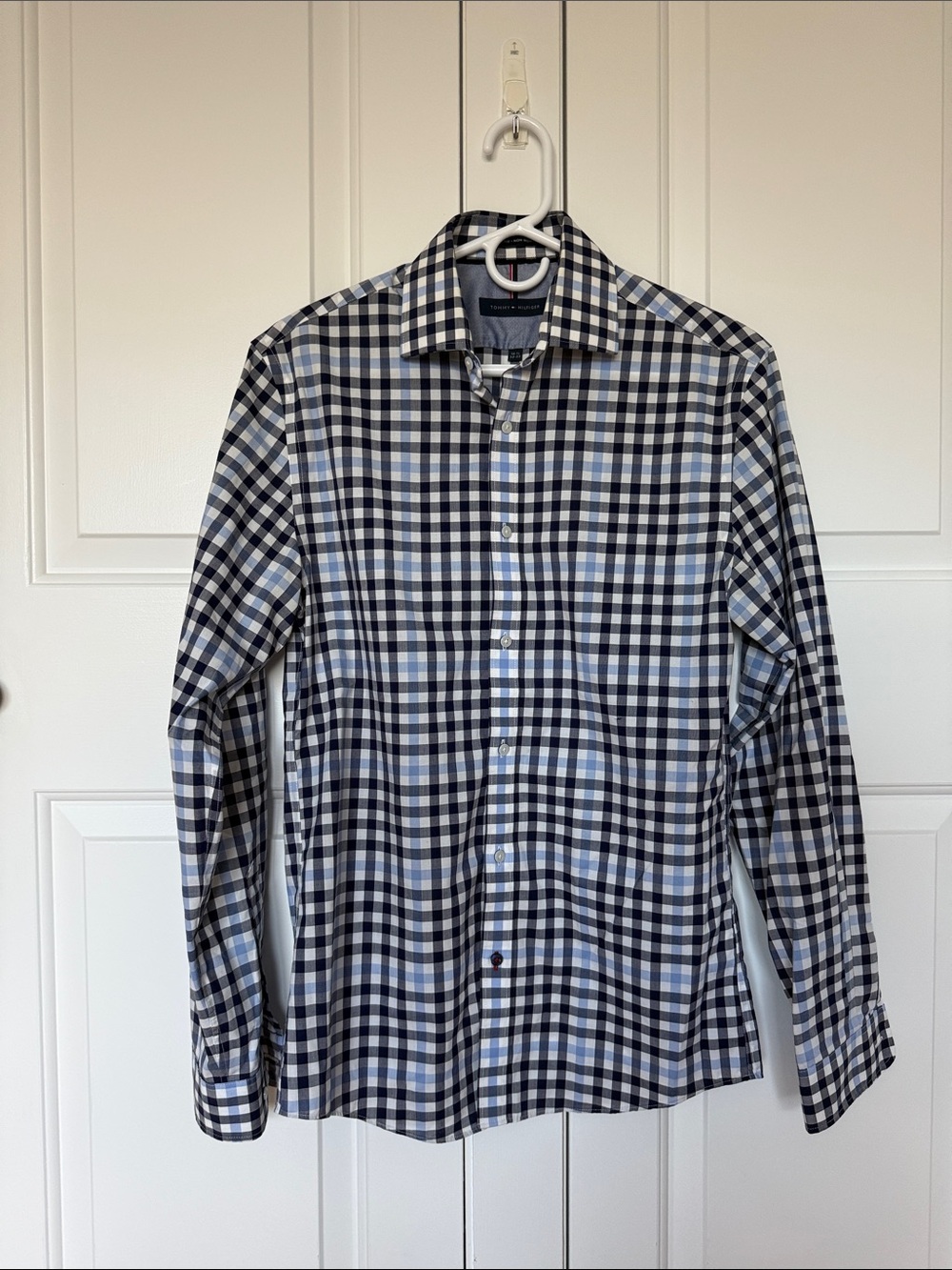 Tommy Hilfiger Blue and Black Check Dress Shirt